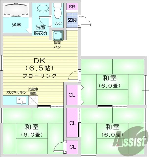 ハイツ相沢(3DK/2階)の間取り写真