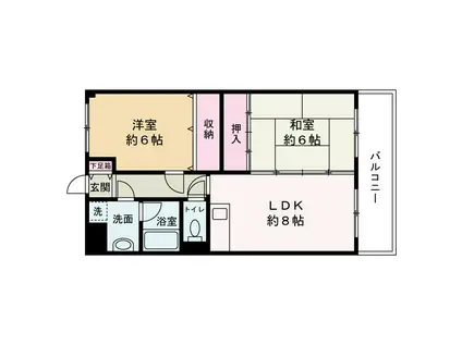 リバティさわだ(2LDK/3階)の間取り写真