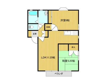 スペーリオ2(2LDK/2階)の間取り写真