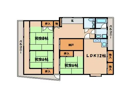 コスモ片淵II(3SLDK/4階)の間取り写真