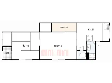 ペディコート神戸会下山(2K/1階)の間取り写真