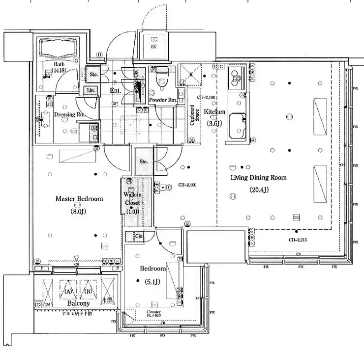 THE ROPPONGI TOKYO CLUB RESIDENCE 12階階 間取り