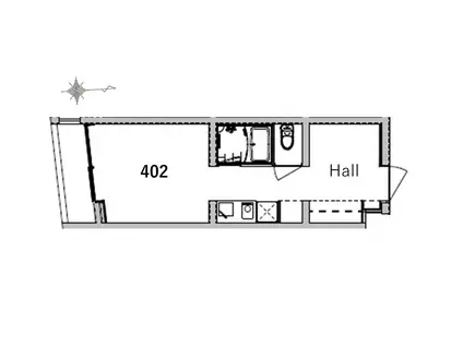 ペットOK CIRCLEGARDENKAMATA 京急蒲田徒歩4分(ワンルーム/4階)の間取り写真