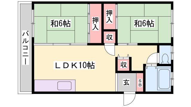 TKマンション(2LDK/3階)の間取り写真