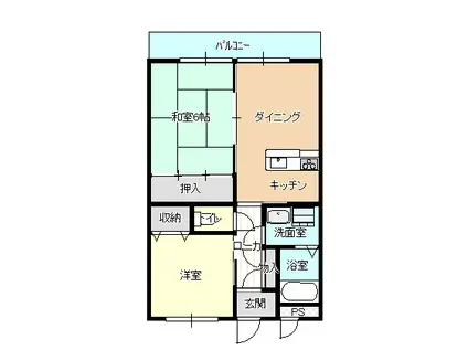 コーポコレクトII(2DK/2階)の間取り写真