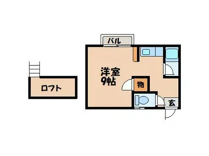 ラヴィエベール(ワンルーム/2階)の間取り写真