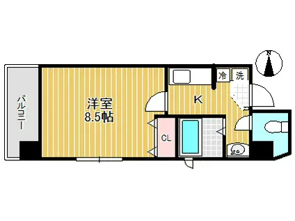 CHAYATOWN21(1K/3階)の間取り写真