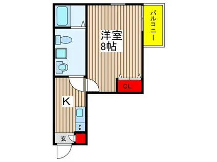 モダンゲート実籾(1K/3階)の間取り写真
