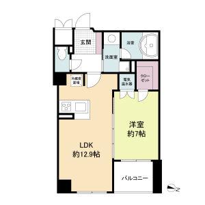 グレンパーク梅田北(1LDK/13階)の間取り写真