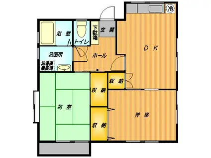 チェリーハイツ(2DK/1階)の間取り写真