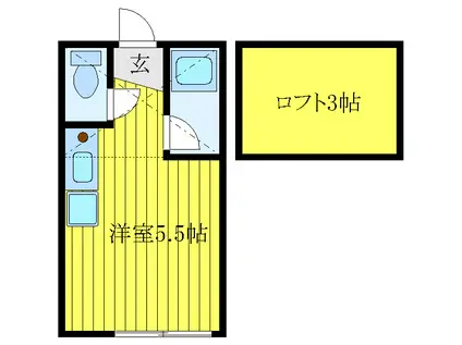 NOSMO(ワンルーム/2階)の間取り写真
