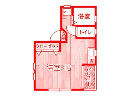 LEGATO鶴見(ワンルーム/2階)の間取り写真