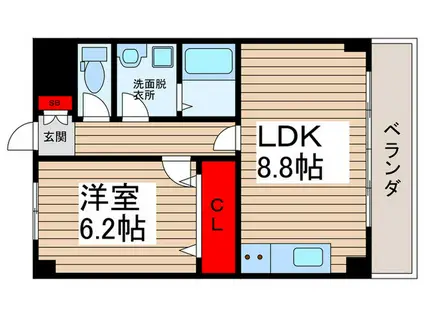 東栄北小金マンション(1LDK/2階)の間取り写真