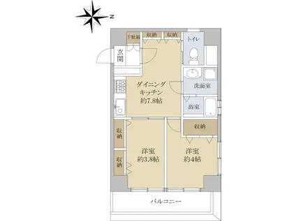 ニュー小金井マンション(2DK/3階)の間取り写真