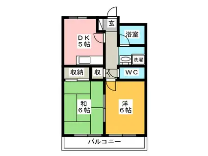 第2レクコーポ舞浜E48番館(2DK/4階)の間取り写真