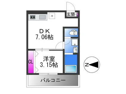 FSTYLE八尾・太田5丁目(1DK/1階)の間取り写真