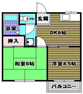 ガーデンハイツさやま(2DK/2階)の間取り写真