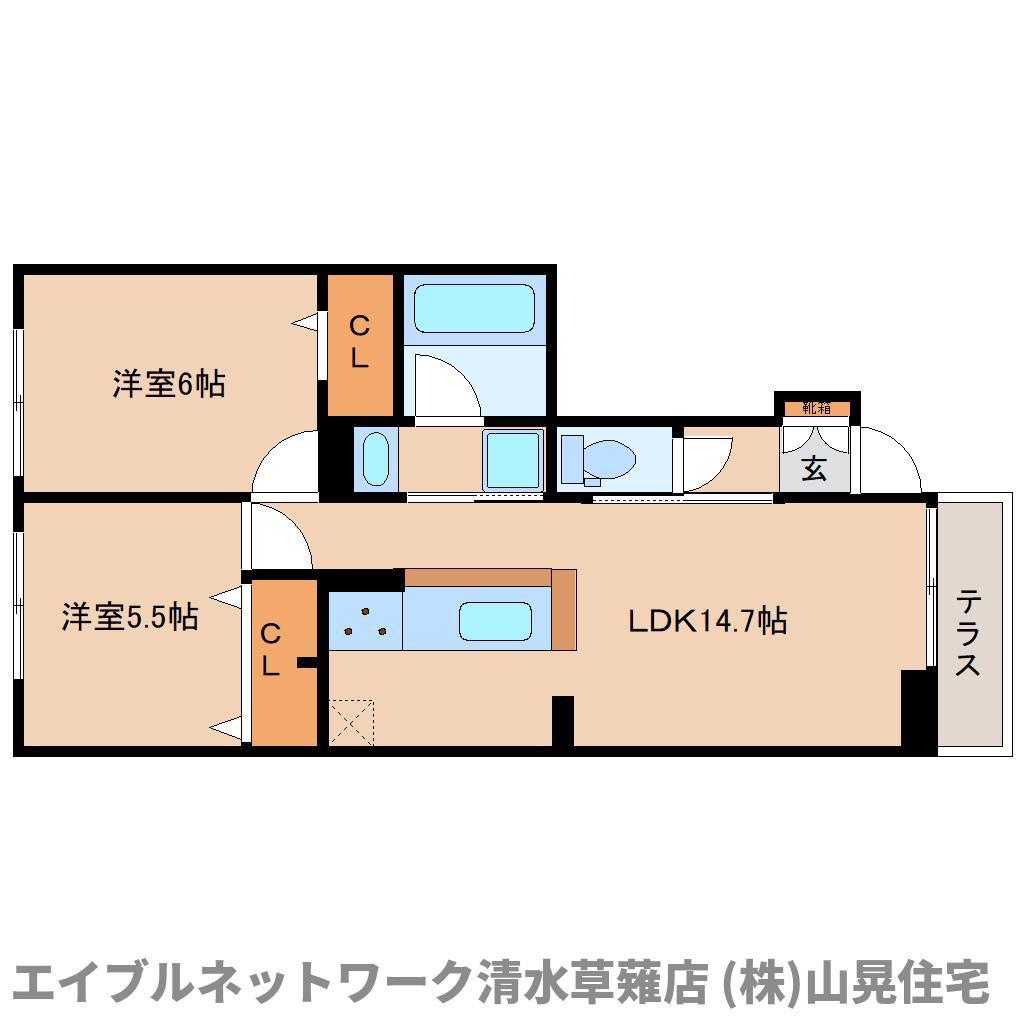 エクセレント・ドリーム(2LDK/1階)の間取り写真