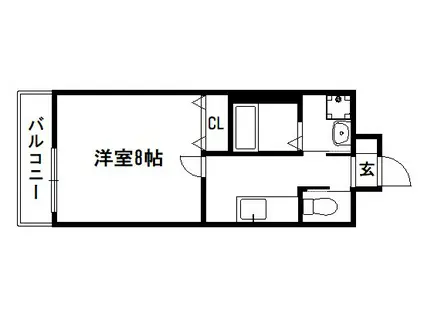 クレール・イトーケン(1K/1階)の間取り写真