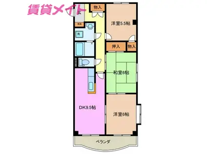 SOLEIL(3DK/1階)の間取り写真