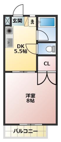 若宮物語(1DK/1階)の間取り写真