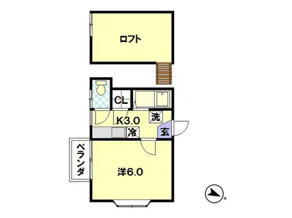 メゾンブランシュ(1K/2階)の間取り写真