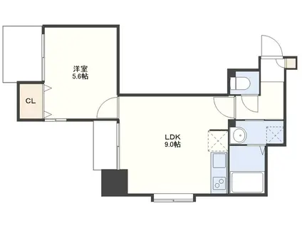 716浜口(1LDK/9階)の間取り写真