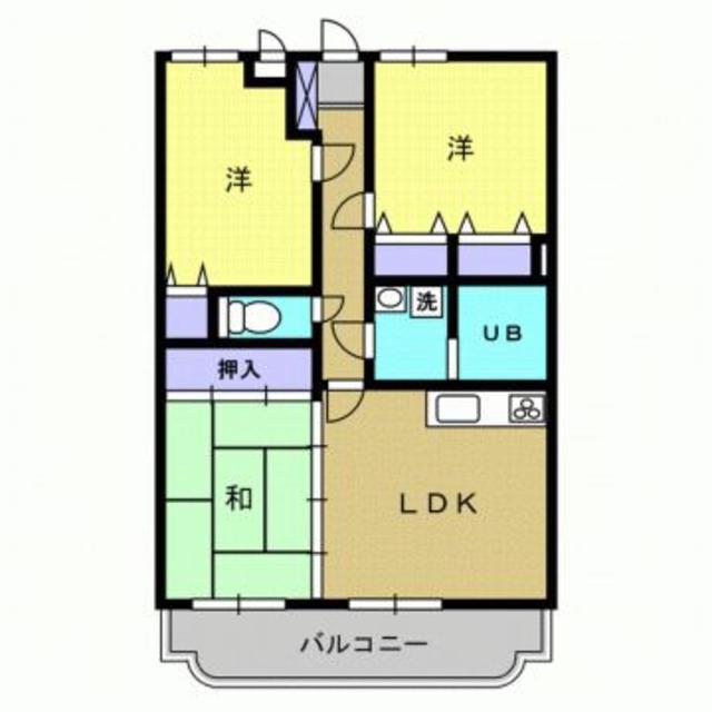 メリーマンション(3LDK/2階)の間取り写真