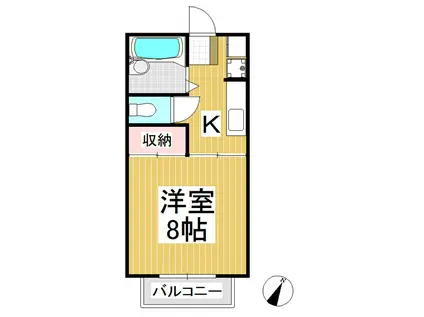 エースマンション(1K/2階)の間取り写真