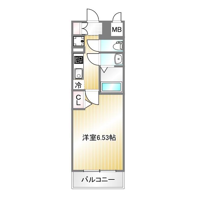 プレサンス THE神戸(1K/7階)の間取り写真