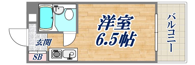 ネオダイキョー夙川北名次(ワンルーム/2階)の間取り写真