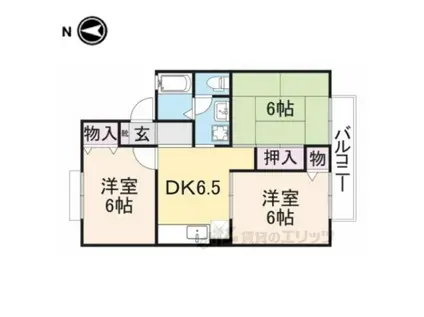 ルマン南生駒(3DK/2階)の間取り写真