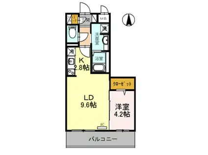 レジデンス喜志(1LDK/5階)の間取り写真
