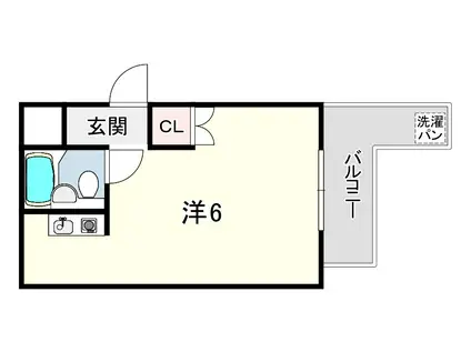 シティライフ灘43(ワンルーム/2階)の間取り写真