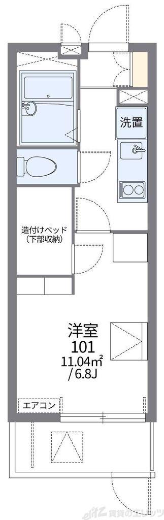 レオパレス豊里II(1K/1階)の間取り写真
