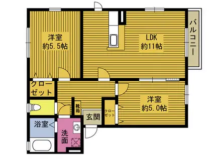 グレイス双葉(2LDK/1階)の間取り写真