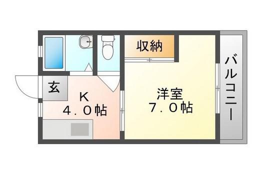 佐藤ハイツ(1K/2階)の間取り写真