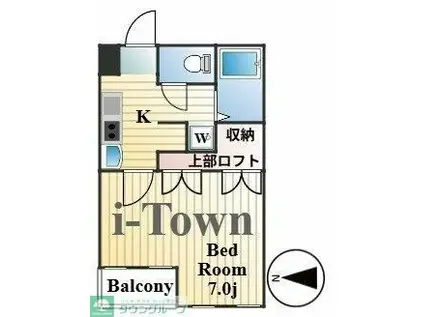 クリスタルガーデン(1K/1階)の間取り写真