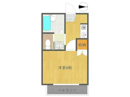 第6アーバンモリ(1K/1階)の間取り写真