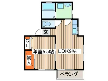 グレートハウス南光台(1LDK/2階)の間取り写真