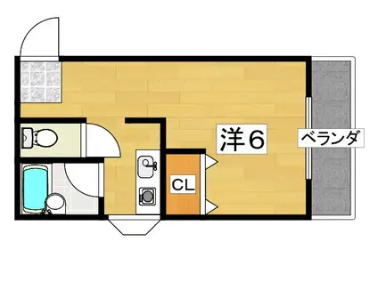 ルミエール香里(1K/1階)の間取り写真