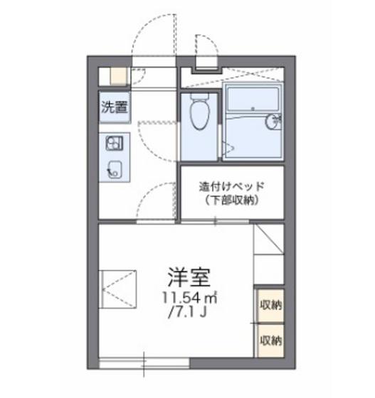 レオパレスM(1K/1階)の間取り写真
