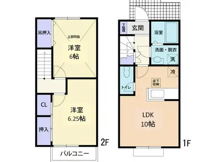 MAISONETTE TYS(2LDK/1階)の間取り写真