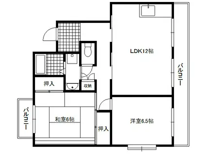 クレ青島(2LDK/2階)の間取り写真