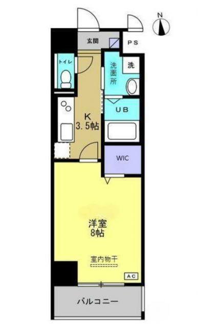 トレステーラ寿町(1K/9階)の間取り写真