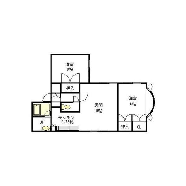 JOLLY HOUSE(2LDK/2階)の間取り写真