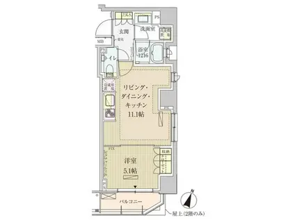 パークアクシス赤坂見附(1LDK/7階)の間取り写真