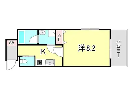 ワコーレヴィアノ須磨関守(1K/1階)の間取り写真