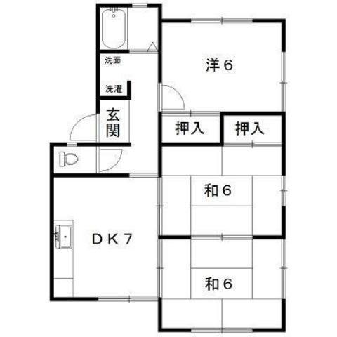 コーポワタナベI(3DK/2階)の間取り写真