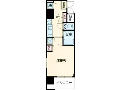 プレサンス三宮東アルバーナ(1K/5階)の間取り写真